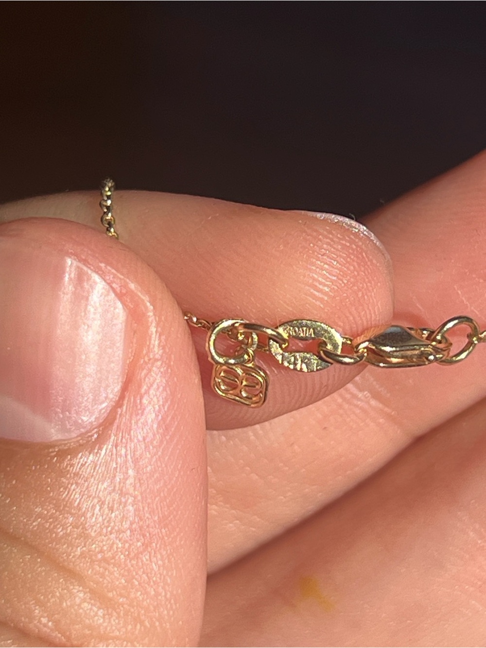 14k gold Sydney Evan Rainbow Bar Necklace - Women Jewelry - Picture 5 of 7
